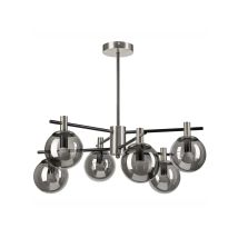 [gebraucht] B-ware Lamkur Deckenleuchte Kronleuchter Lilou E14 Led Glas Chrom Rauchgrau 6 Flammig