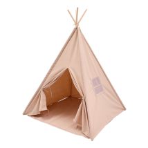 Sunny Vera Tente Tipi Chambre Enfant, Sandy Beige Coton Naturel Tente De Jeu Avec Tapis De Sol Inclus Dimensions 110 X 110 X 160 Cm A Partir De 3 Ans