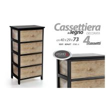 Mueble Negro De 4 Cajones 40x29x73 Cm