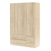 Habitdesign - Armario Lcx 135 3 Puertas Y 4 Cajones Roble Canadian 135cm (ancho) X 200cm (alto)