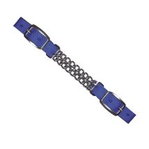 Barbozzale en nylon avec double chaîne métallique – Accessoire de sellerie – Animalerie