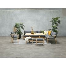 Garden Impressions Dining-ecklounge "cubatao" Inkl. Sessel, Sitzbank, Tisch, Hockern Und Kissen, Natur / Grau, Rechts