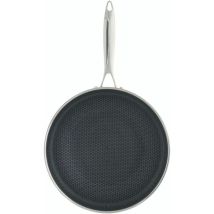Wok - Ogo Living - Cubo Nero - 28 Cm - Acciaio Inossidabile - Antiaderente Resistente