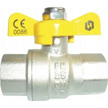 Robinet Gaz Invena Dn-20 Poignée Papillon 3/4 Pouce 60°c