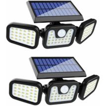 Luci Solari Da Esterno (confezione Da 2), 74 Led, Impermeabili Ip65, Illuminazione Grandangolare A 360°, Luce Solare Con Sensore Di Movimento, Per 
