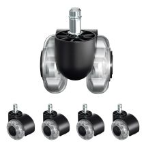 Swanew Ruote Per Sedie Da Ufficio, Confezione Da 5, 11 X 22 Mm, Design A Doppia Ruota, Non Lascia Graffi Sul Pavimento, Diametro: 50 Mm