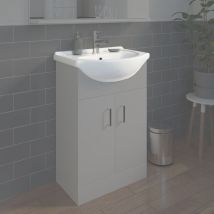 Essence - Bathroom Wc Basin 550mm Compact Sink Single Tap Hole White Basin Only