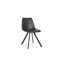 Meublorama - Schwarzer Emet Pu Stuhl, Maße H83 X B46 X T60 Cm, Ideal Für Ihre Küche Oder Ihr Esszimmer.