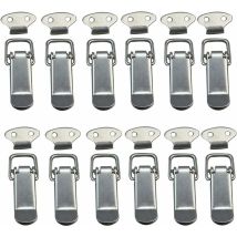 12-piece Hood Fastener Set, Lever Latch, Spring Latch, Toggle Latch, Spring Clasp With Hook, Stainless Steel Spring Closure For Boxes, Drawers, 