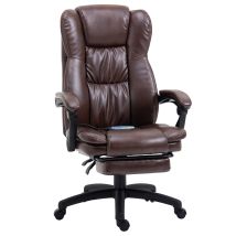 Vinsetto - Bürostuhl Mit Massagefunktion, Ergonomisch Schreibtischstuhl Mit Liegefunktion, Höhenverstellbar Chefsessel Mit Drehfunktion, Fußstütze, 