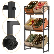 Wolketon Estantería Para Cajas De Bebidas 71 X 32 X 140 Cm Estantería De Almacenamiento Sólida De Metal Negro Para Bodega O Cocina 4 Piezas