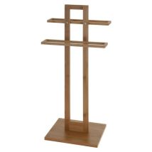 Bambus Badetuchhalter 2 Arm – 100% natürlicher Bambus – Armlänge 37 cm – feuchtigkeitsbeständig – modernes Design