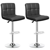 Intimate Wm Heart 5001a03, Set Di 2 Sgabelli Da Bar In Finta Pelle, Stile Moderno, Quadrato, Da Cucina, Con Schienale, Colore: Nero, 43 X 36 X 94.5 Cm