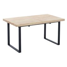 Mesa De Comedor Extensible Natural Roble Salvaje - Negro 180cm (ancho) X 76cm (alto)