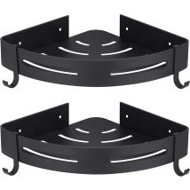 Zolginah Estante De Ducha De Esquina Negro Sin Taladrar Almacenamiento De Baño Ducha Accesorio De Baño Soporte De Jabón De Ducha Aluminio Inoxidable 