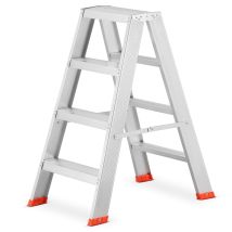 Higher - Haushaltstreppe - Leiter - 2x 4 Stufen - Aluminium - 81 Cm Hoch