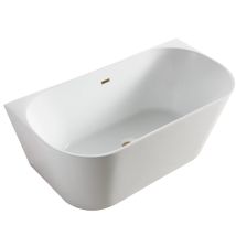 Balneo Baignoire Dorée Semi-îlot Murale 150x75cm, Accessoires Doré, Acrylique Thermoformé 3.5mm, Avec Pieds Réglables, Viva