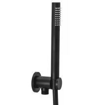 Set Doccia Tondo Con Supporto E Presa Acqua 1 Getto - Nero Opaco Rubinetteria Paffoni Spa