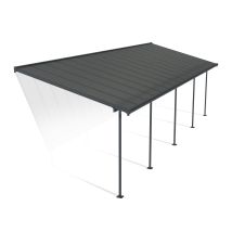 Palram - Canopia Capri Pergola Addossata In Alluminio 3x9.7 M Grigio
