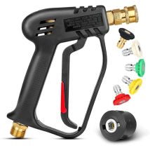 Pistola Per Idropulitrice Ad Alta Pressione Da 4000 Psi Con 5 Ugelli Intercambiabili, Pistola A Getto Con Attacco Rapido Da 1/4" E Raccordo M22.