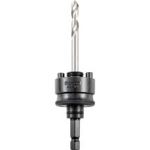 FEGEMU – A10 Holesaw Arbor for 32mm to 210mm Holesaws – Quick Hitch Mechanism – 6.5mm Pilot Drill – 8.75mm Hex Shank