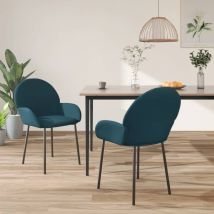 NOVA Esszimmerstühle 2er Set Blau Samt 58 x 57 x 78,5 cm 110 kg max. Belastung Zusammenbau erforderlich