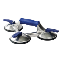 B-Ware Veribor Saugheber Greifer Glasheber 100kg 3 Köpfe Blau Alu Kopf ø 120mm
