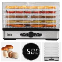 Teesa 400w Obst- Und Gemüsetrockner Mit 5 Tabletts Und Konvektionsanzeige