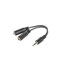 Lanberg - Adapter Stereo-klinkenstecker Auf Stereo-klinkenbuchse X2 10 Cm Schwarz