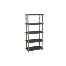Plastiken Étagere Haute 88 Cm - 5 Plateaux Bi-couleur - Noir Et Taupe