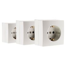 Lot De 3 Prises Schuko Saillie 16a Bel'vue Blanc - Zenitech