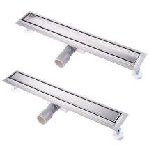 Edelstahl Duschrinne 100cm Befliesbar Komplettset Bodenablauf Dusche Siphon Mit Geruchsstop Und Haarsieb Randablauf, Duschablauf Ablaufrinne Dusche 