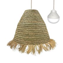 Lumisky – Sospensione XXL BIG ANAFI NOMAD – Rattan naturale, Diametro 100 cm, Altezza 80 cm, IP64 – Illuminazione da esterno