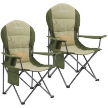 Homecall Campingstuhl Hochlehner 108cm Mit Lendenwirbelstütze Klappstuhl Angelstuhl Faltbar, (bis 150kg, Gepolstert, Faltbar, Stabil, 2 St), Für Camp 