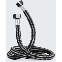 Ersandy – 2m Braided Flexible Hose – G1/2 Female Fitting – Stainless Steel – For Hot And Cold Water Heaters – Kitchen And Bathroom Replacement