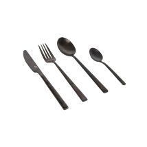 Set Di 16 Posate In Stile Industriale Finitura Nera - Bo-camp