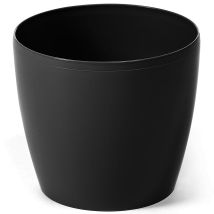Vaso In Plastica Nera Con Coperchio, 25 Cm, Magnolia