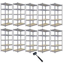 10 X Q-rax Grey Metal Racking Units 90 X 50 X 180cm