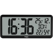 Tfa Dostmann 60.4525.01 Funk Wanduhr 356 Mm X 161 Mm X 27 Mm Schwarz Großes Display