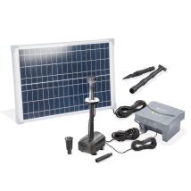 Kit Pompe De Bassin Solaire Esotec 25/700 Led Avec Accumulateur Life 12,8v/6ah 101938