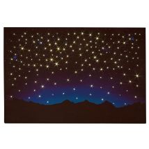 Cielo Stellato Con Montagne Luminoso Pannello 60x40 Cm Con Fibra Ottica Led 10758