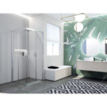 Paroi De Douche Coulissante 195 Cm Avec Traitement Anti-calcaire Extensibilité 86 À 89 Cm