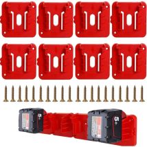Lot De 8 Supports De Piles, Compatibles Avec Les Piles Milwaukee M18 18v M18 48-11-1815 48-11-1828 48-11-1850 48-11-1860.