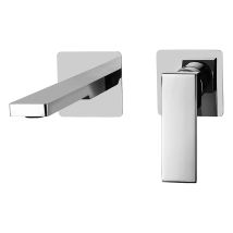 Unterputz-waschtischbatterie Mit Auslauf L. 150 Mm Stahloptik Paffoni Serie Elle El104st70 Messing - Steel Looking
