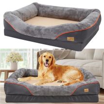 Bingo Paw - Orthopädisches Hundebett Hundekissen Haustierbett Hundekorb Tierbett Hundesofa, Bezug Abnehmbar & Waschbar, Gelenkschonend, Grau Xl: