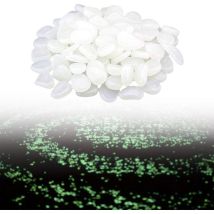 100 Pièces Pierres Lumineuses Cailloux Colorés Lueur Lumineuse De Galet Foncé pour La Décoration De Couloir De Jardin D'aquarium Blanc