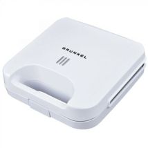 Sandwichera Con Grill Para 2 Sandwiches. Superficie Antideslizante Y Antiadherente De 750w De Potencia Y Tacto Frío (grill Blanca) - Grunkel