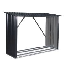 Alice's Garden Feuerholzregal aus feuerverzinktem Stahl – 2 Ster – 215x87x155 cm – Anthrazitgrau