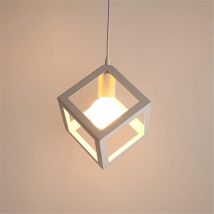 Lampadario A Forma Di Cubo, Lampada A Sospensione Industriale, Lampada Da Soffitto Industriale Vintage Con Base In Metallo Creativa E27 (lampadine Non