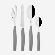 Juego De Cubiertos De 24 Piezas En Acero Inoxidable Con Mango Pvc Exagona - Gris